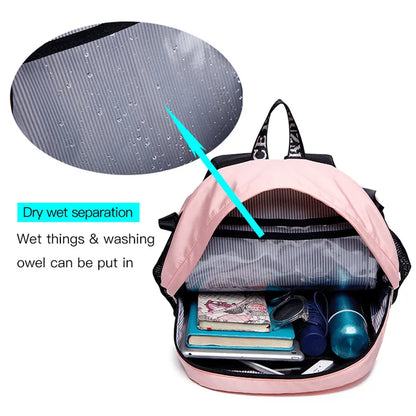 Women Gym Backpack Flower Fitness Bag Sac De Sport Bags Dry And Wet Independent Shoes Bags Female Bolsa Deporte Gymtas XA906WA