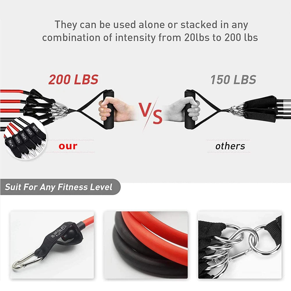 300LBS Fitness Resistance Bands Set Training Yoga Booty Bands Sports Workout Equipment for Home Gym Men Weights Bodybuilding