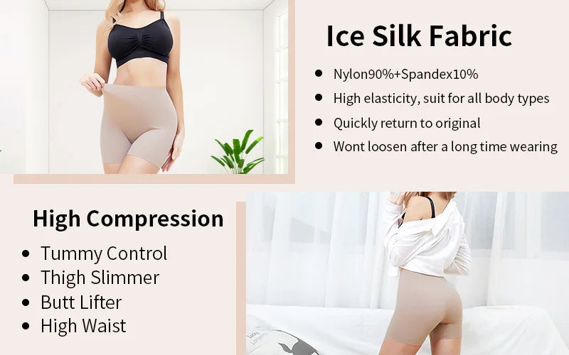 Thigh Slimmer Shapewear Panties for Women Slip Shorts High Waist Tummy Control Cincher Girdle Seamless Body Shaper