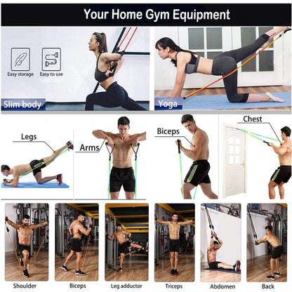 300LBS Fitness Resistance Bands Set Training Yoga Booty Bands Sports Workout Equipment for Home Gym Men Weights Bodybuilding