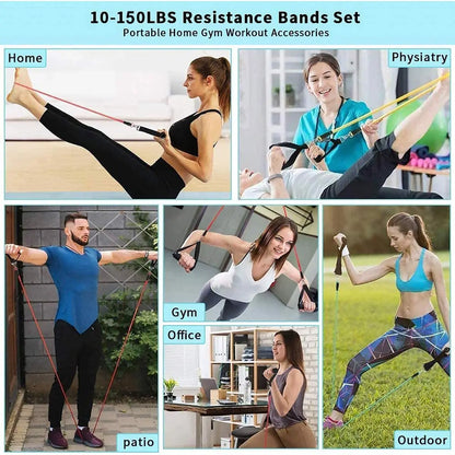 300LBS Fitness Resistance Bands Set Training Yoga Booty Bands Sports Workout Equipment for Home Gym Men Weights Bodybuilding