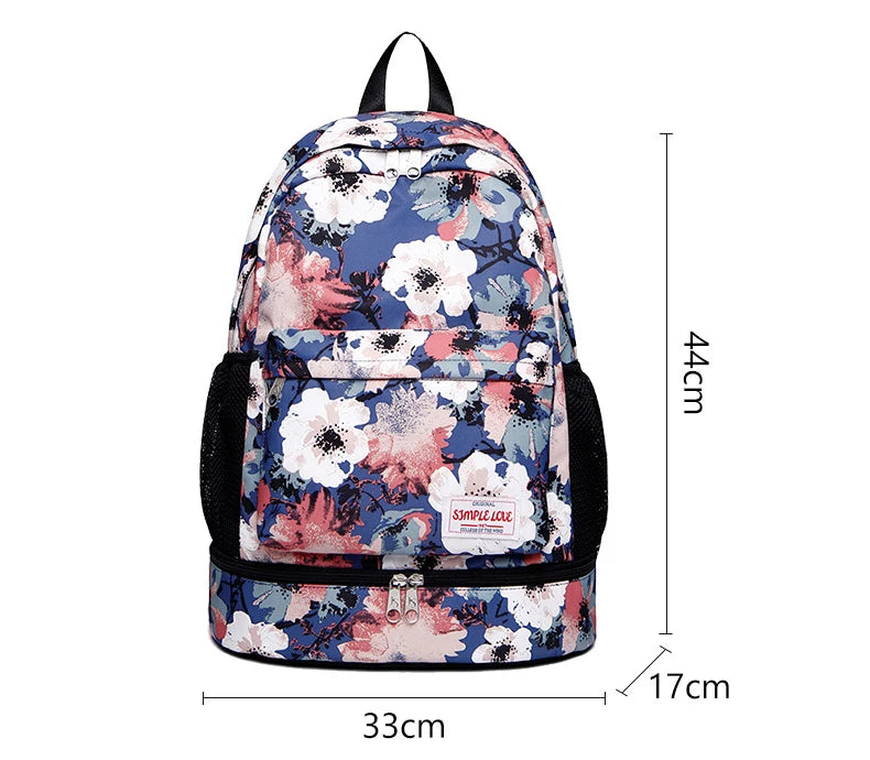 Women Gym Backpack Flower Fitness Bag Sac De Sport Bags Dry And Wet Independent Shoes Bags Female Bolsa Deporte Gymtas XA906WA