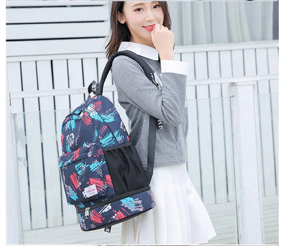 Women Gym Backpack Flower Fitness Bag Sac De Sport Bags Dry And Wet Independent Shoes Bags Female Bolsa Deporte Gymtas XA906WA