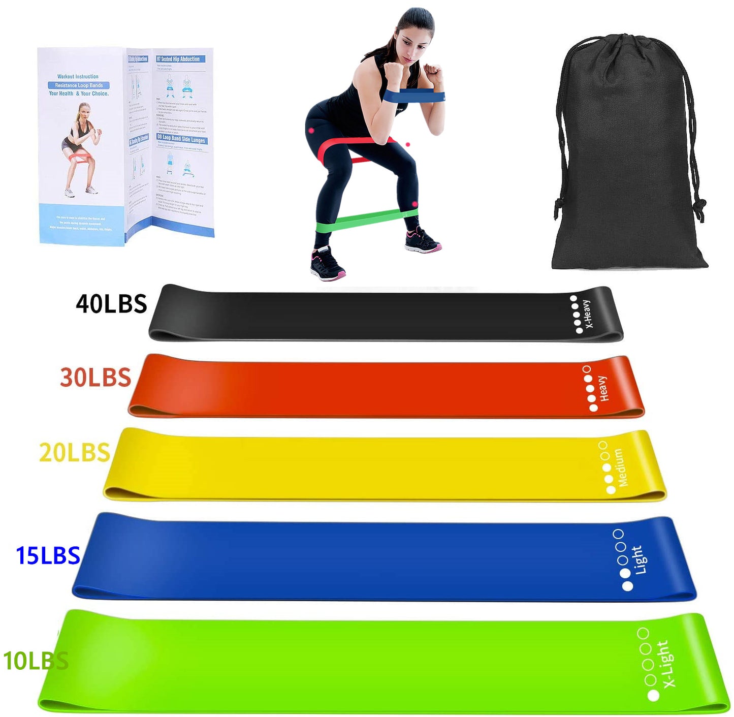 300LBS Fitness Resistance Bands Set Training Yoga Booty Bands Sports Workout Equipment for Home Gym Men Weights Bodybuilding