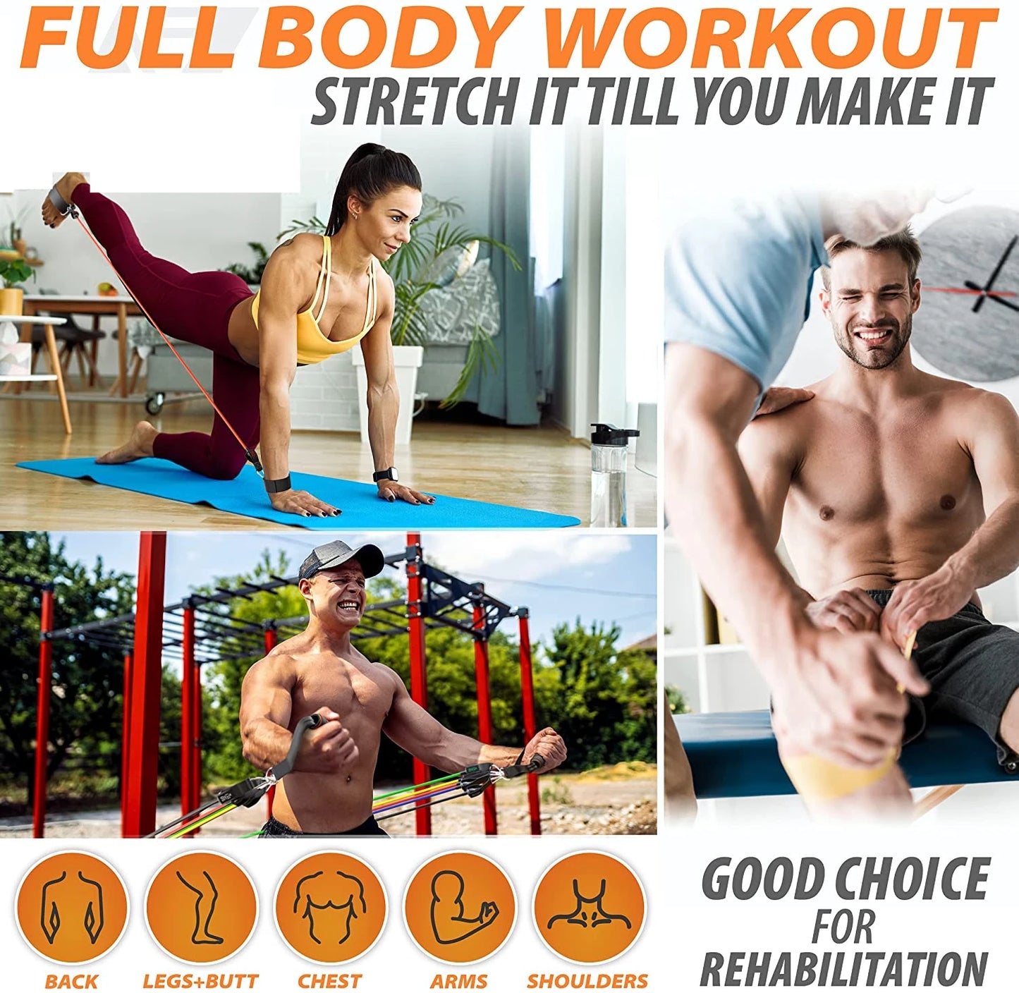 300LBS Fitness Resistance Bands Set Training Yoga Booty Bands Sports Workout Equipment for Home Gym Men Weights Bodybuilding