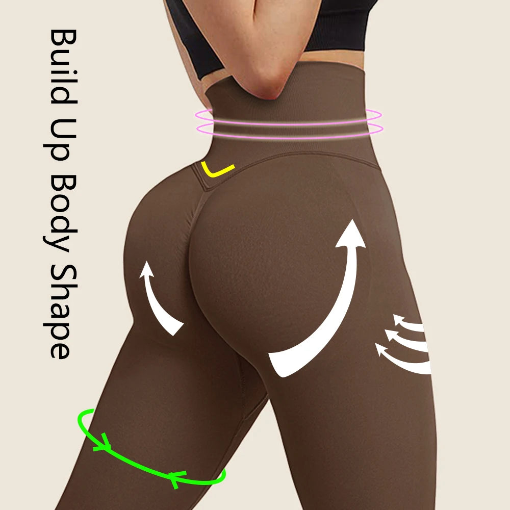 New Seamless Push Up Sport Leggings For Women High Waist Tummy Control Gym Workout Fitness Tights Stretchy Peach Butt Yoga Pants