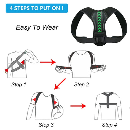 1PCS Adjustable Back Posture Corrector Belt Clavicle Spine Men Women Home Office Upper Back Waist Shoulder Posture Correction