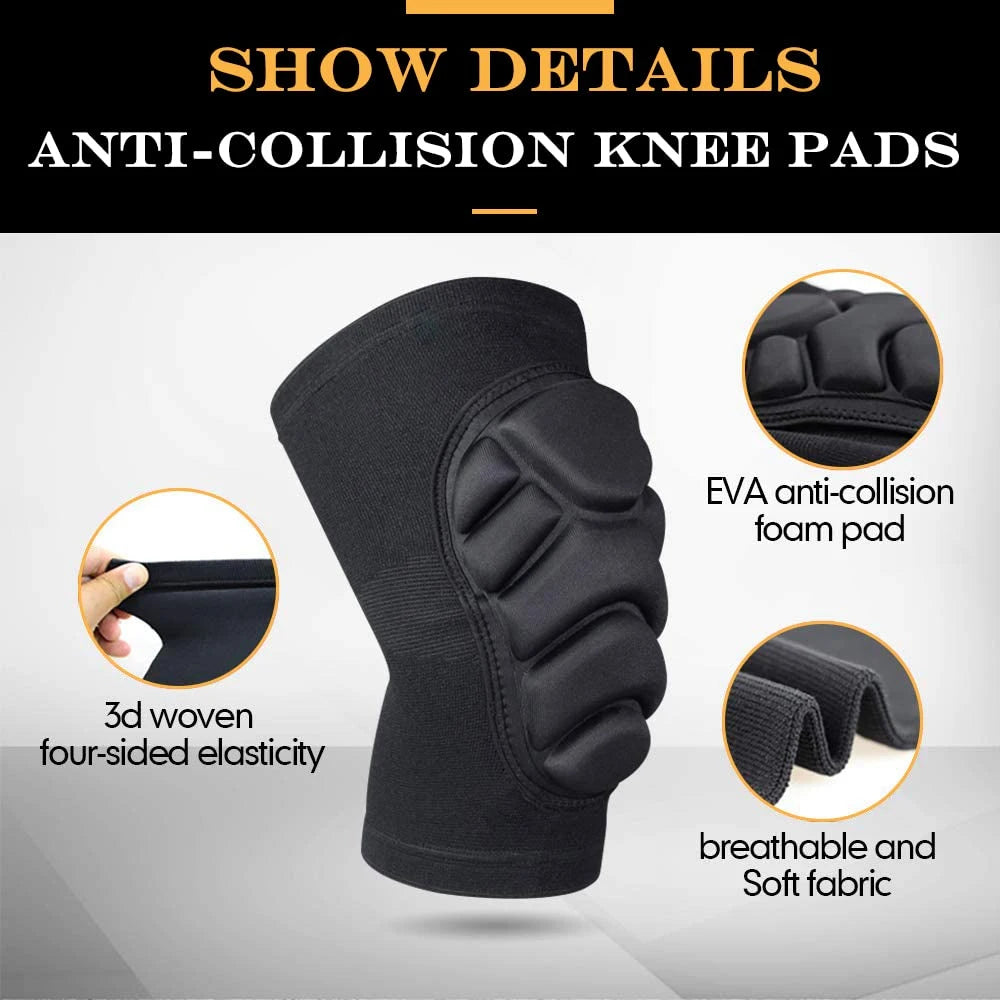 1Pair Knee Elbow Pads, Thick Sponge Collisioned Kneepads for Work, Basketball Wrestling Football Volleyball Running Cycling