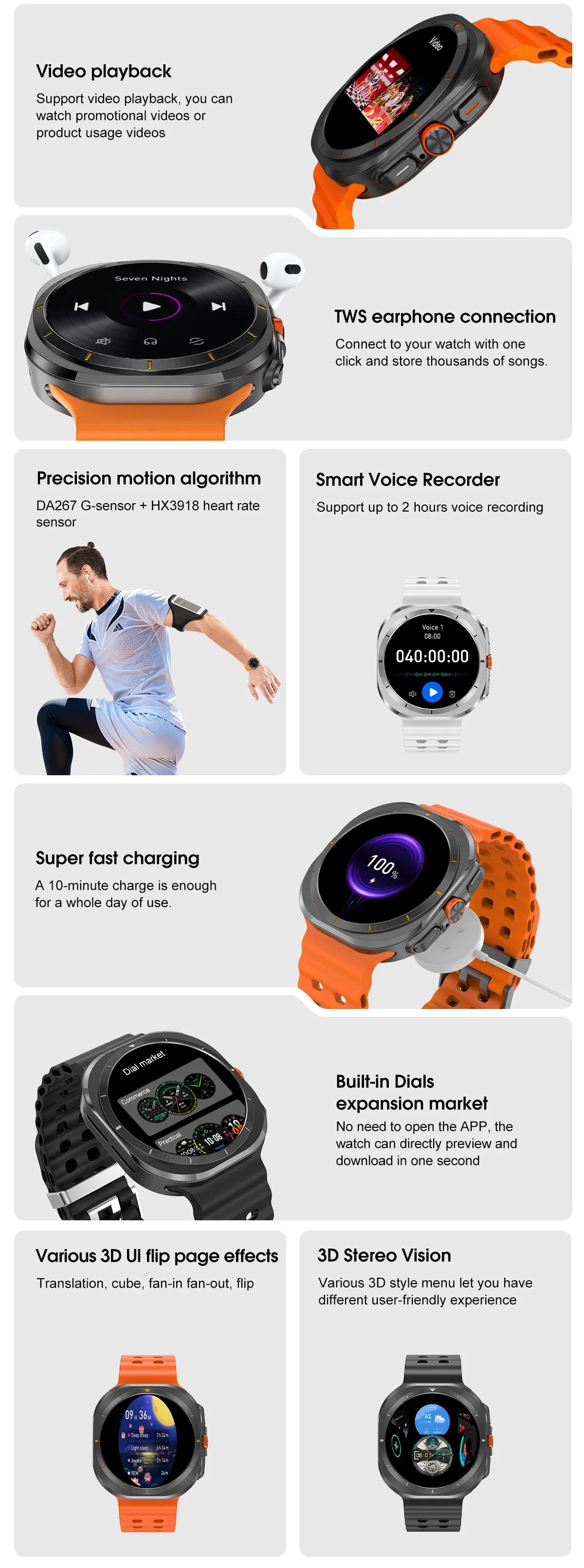 For Samsung New Sapphire Screen Galaxy Watch 7 Ultra Smart Watch Men's 32GB Memory NFC Bluetooth Call IP68 Waterproof Smartwatch