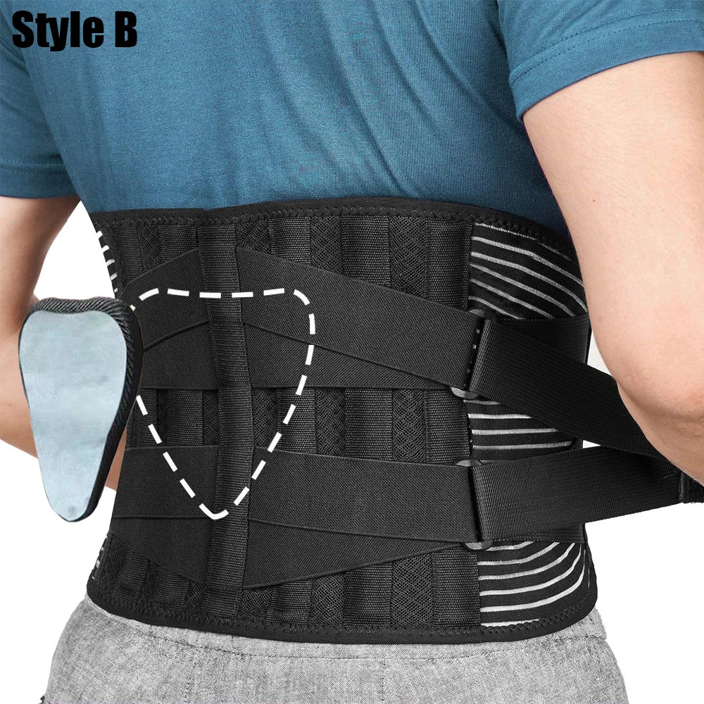 Breathable Waist Braces Back Support Belt  Anti-skid Lumbar Support Belt with 16-hole Mesh for Lower Back Pain Relief, Sciatica