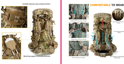 MT Military ILBE Army Large Rucksack with Detacheable Tactical Assault Backpack and Hydration Pack Metal Frame Multicam Olive