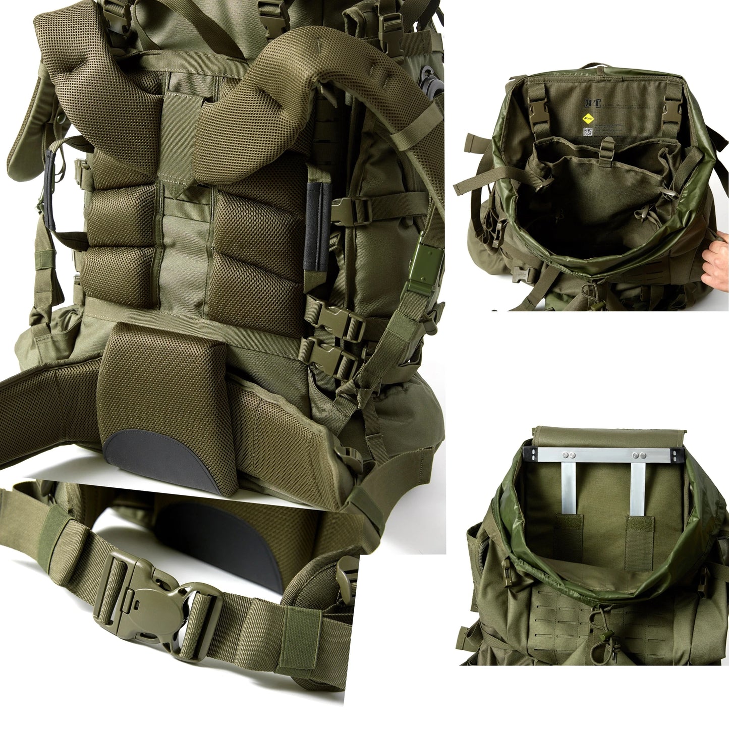 MT Military ILBE Army Large Rucksack with Detacheable Tactical Assault Backpack and Hydration Pack Metal Frame Multicam Olive