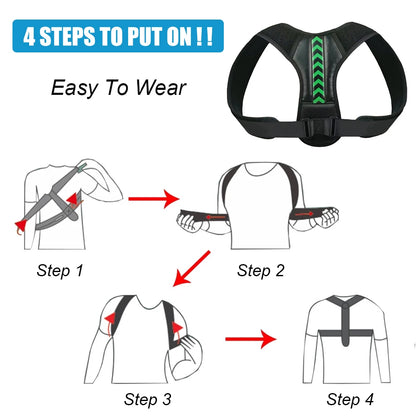 1PCS Adjustable Back Posture Corrector Belt Clavicle Spine Men Women Home Office Upper Back Waist Shoulder Posture Correction