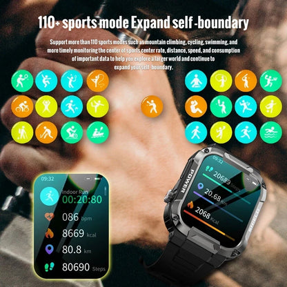 New Smart Watch Men Military Quality Outdoor Waterproof Anti Falling Anti Pressure Sport Fitness Bluetooth Call Smartwatch 2024