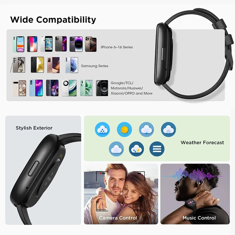 New For Huawei Xiaomi Smart Watch Men Women 1.83-Inch HD AMOLED Full Touch Screen Sport Waterproof Bluetooth Call SmartWatch