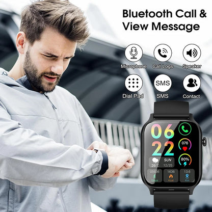 IUTECH Y7PRO Calling Smart Watch 2024, 1.85 inch Screen 24H Health Monitor Waterproof Sports Swim Bluetooth Smartwatch Men Women