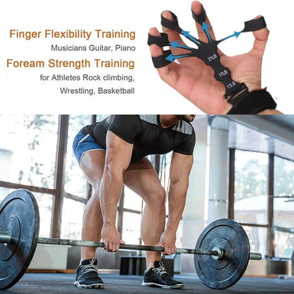 Hand Grip 5 Finger Exerciser Strength Trainning Power Forearm Rehabilitation Silicone Trainer Adjustable Strengthener For Wrist