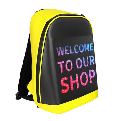 Women Men LED Display Screen Walking Advertising Backpack School Laptop Bags