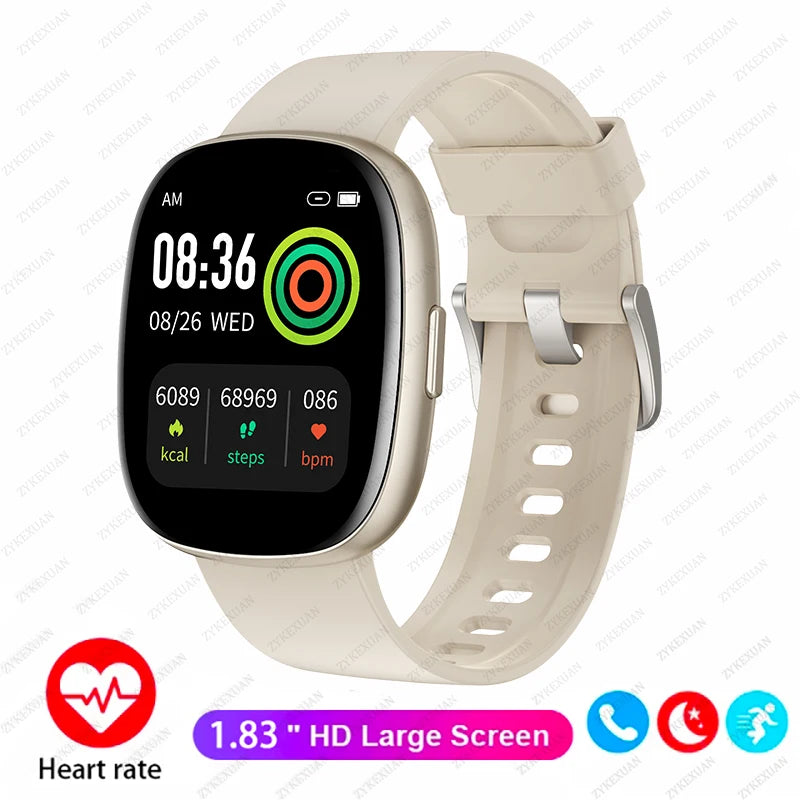 New For Huawei Xiaomi Smart Watch Men Women 1.83-Inch HD AMOLED Full Touch Screen Sport Waterproof Bluetooth Call SmartWatch