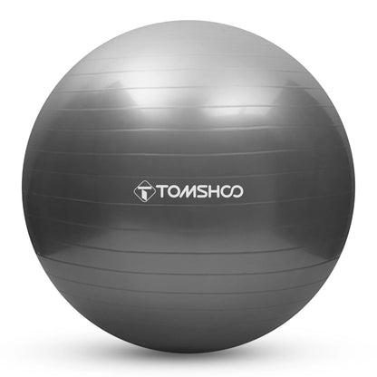 TOMSHOO Anti-burst Yoga Ball 45cm/55cm/65cm/75cm Stability Balance Ball Pilates Barre Physical Fitness Exercise Ball with Air Pu