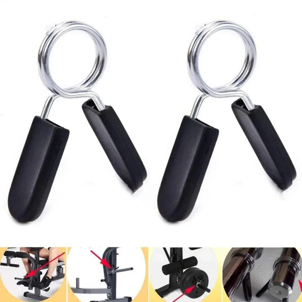 2pcs/lot 25/28/30mm Barbell Clamp Spring Collar Clip Gym Dumbbell Lock Standard Weight Lifting Kit Fitness Body Building Workout