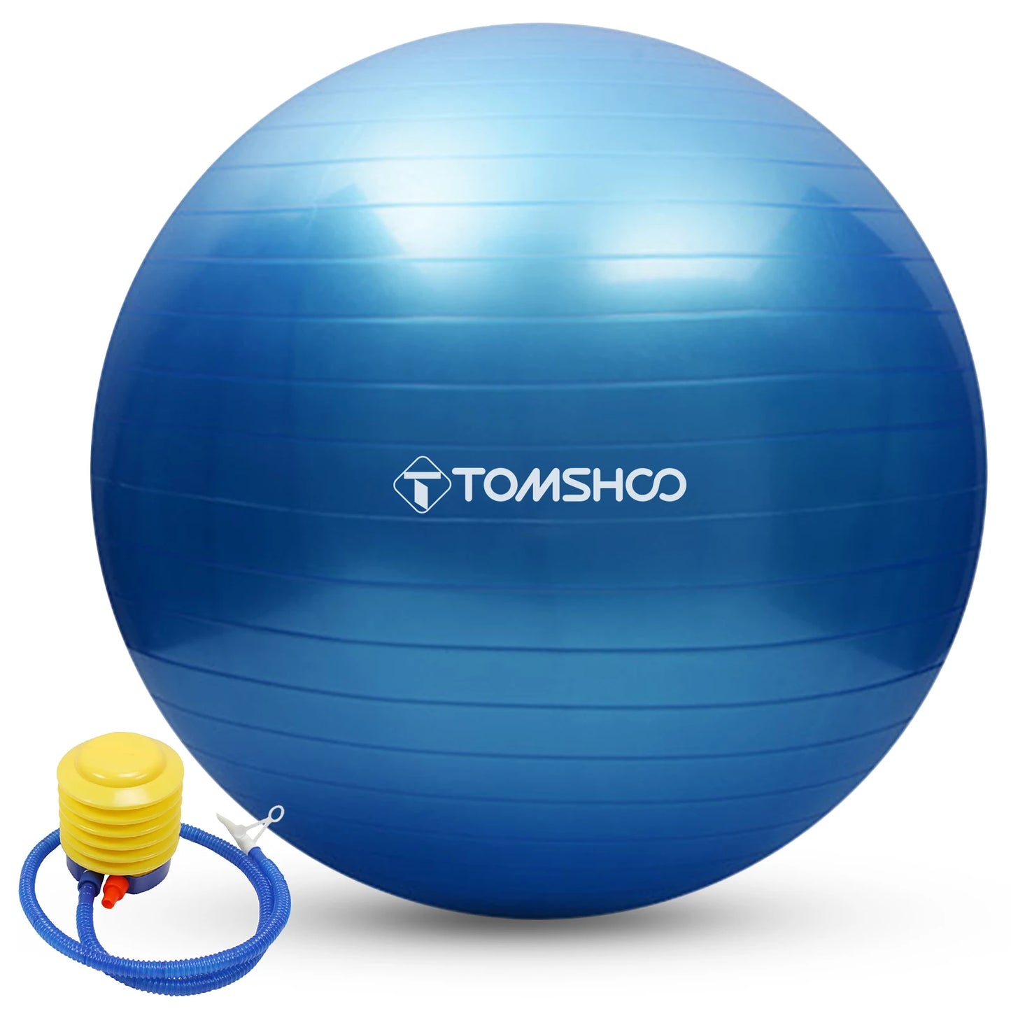 TOMSHOO Anti-burst Yoga Ball 45cm/55cm/65cm/75cm Stability Balance Ball Pilates Barre Physical Fitness Exercise Ball with Air Pu