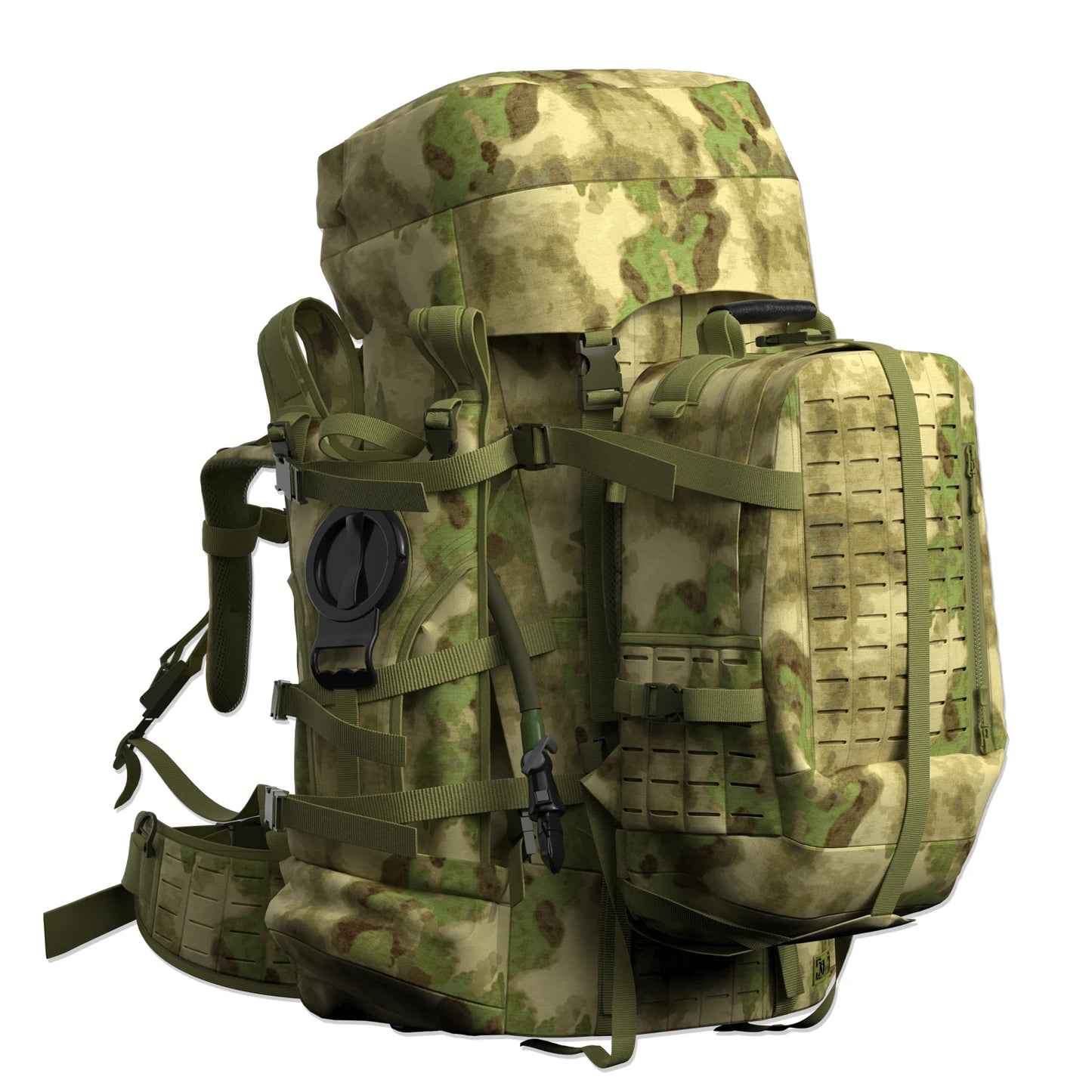 MT Military ILBE Army Large Rucksack with Detacheable Tactical Assault Backpack and Hydration Pack Metal Frame Multicam Olive