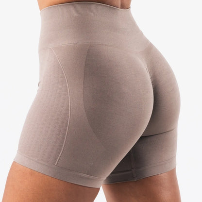 NCLAGEN Women's Seamless Gym Yoga Shorts Jacquard Fitness Leggings Workout Squat Proof High Waist Sports Tights Butt Scrunch