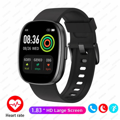 New For Huawei Xiaomi Smart Watch Men Women 1.83-Inch HD AMOLED Full Touch Screen Sport Waterproof Bluetooth Call SmartWatch