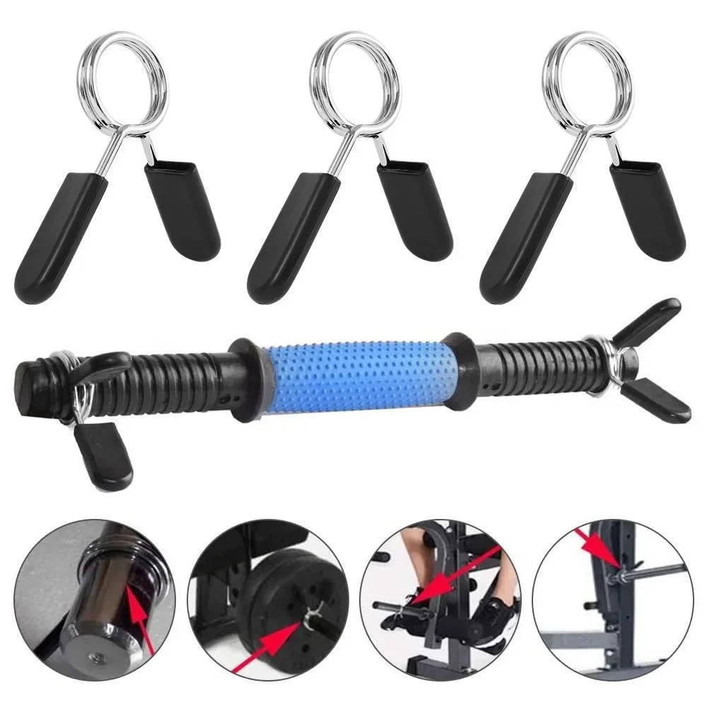 2pcs/lot 25/28/30mm Barbell Clamp Spring Collar Clip Gym Dumbbell Lock Standard Weight Lifting Kit Fitness Body Building Workout