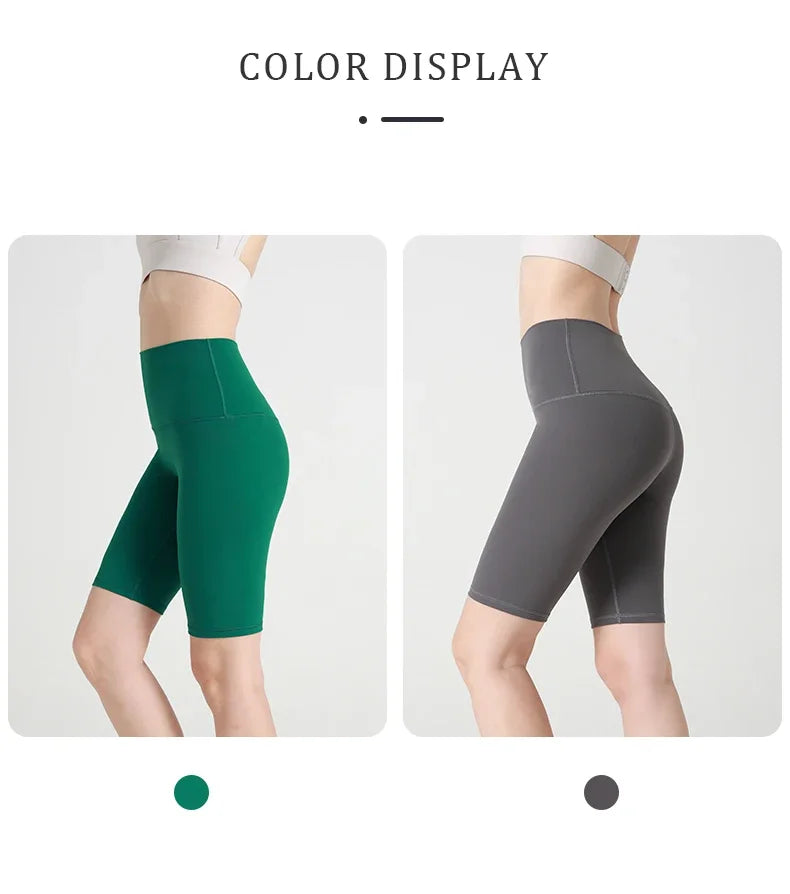 2024 High-Waisted Buttock Lifting Yoga Shorts Summer Seamless Yoga Legging Shorts Outer Wear Tight Cycling Athletic Gym Shorts