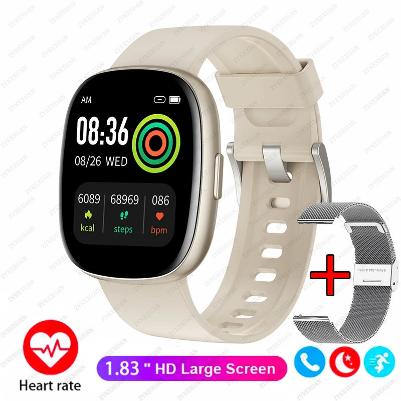 New For Huawei Xiaomi Smart Watch Men Women 1.83-Inch HD AMOLED Full Touch Screen Sport Waterproof Bluetooth Call SmartWatch