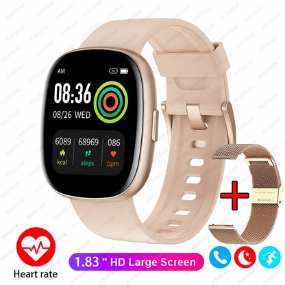 New For Huawei Xiaomi Smart Watch Men Women 1.83-Inch HD AMOLED Full Touch Screen Sport Waterproof Bluetooth Call SmartWatch