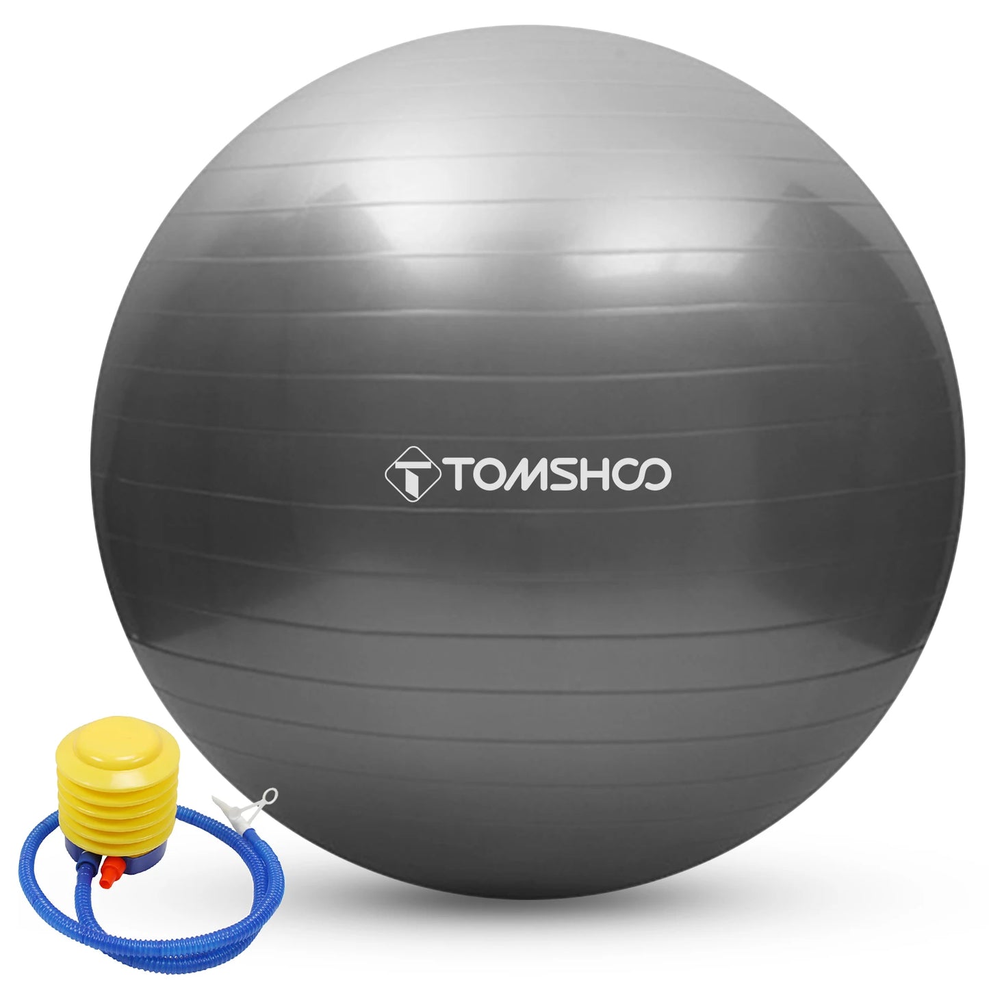 TOMSHOO Anti-burst Yoga Ball 45cm/55cm/65cm/75cm Stability Balance Ball Pilates Barre Physical Fitness Exercise Ball with Air Pu