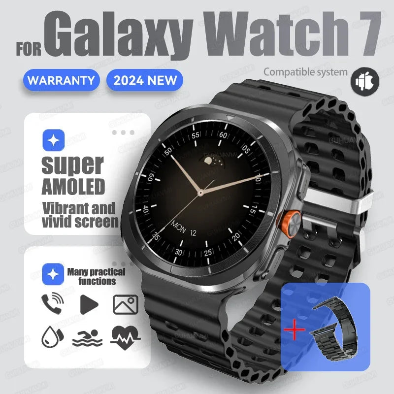 For Samsung New Sapphire Screen Galaxy Watch 7 Ultra Smart Watch Men's 32GB Memory NFC Bluetooth Call IP68 Waterproof Smartwatch