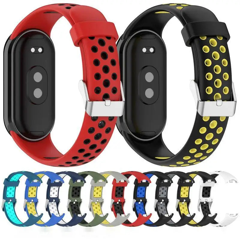 Two Color Strap For Xiaomi Mi Band 9 8 Breathable Sport Smart Watch Wrist Bracelet Band9 Band8 NFC WristBand Accessories