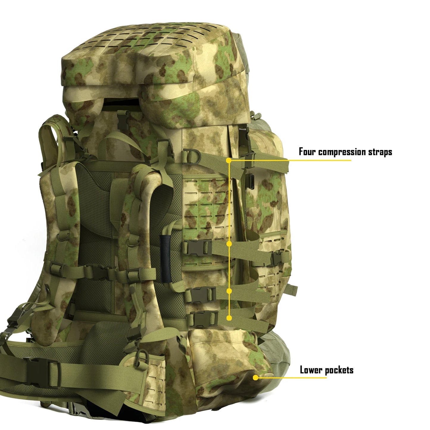 MT Military ILBE Army Large Rucksack with Detacheable Tactical Assault Backpack and Hydration Pack Metal Frame Multicam Olive