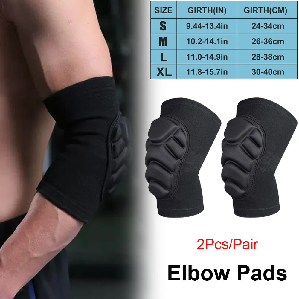 1Pair Knee Elbow Pads, Thick Sponge Collisioned Kneepads for Work, Basketball Wrestling Football Volleyball Running Cycling