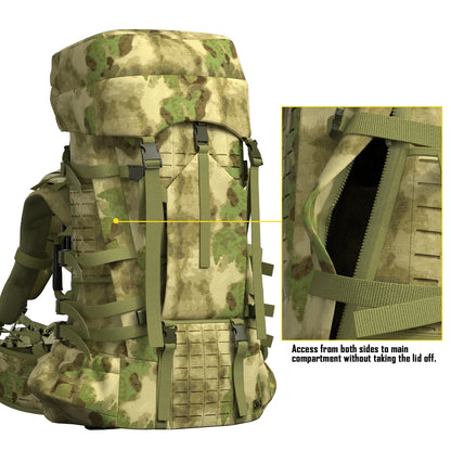 MT Military ILBE Army Large Rucksack with Detacheable Tactical Assault Backpack and Hydration Pack Metal Frame Multicam Olive