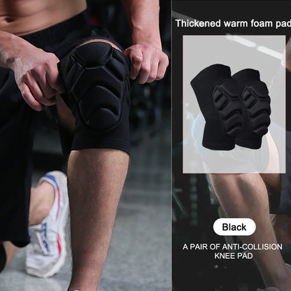 1Pair Knee Elbow Pads, Thick Sponge Collisioned Kneepads for Work, Basketball Wrestling Football Volleyball Running Cycling