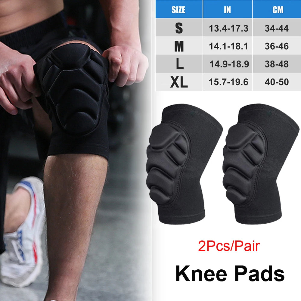 1Pair Knee Elbow Pads, Thick Sponge Collisioned Kneepads for Work, Basketball Wrestling Football Volleyball Running Cycling