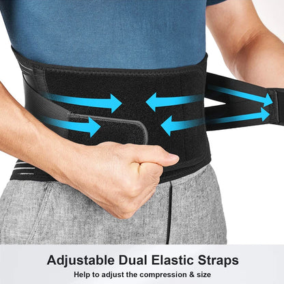 Breathable Waist Braces Back Support Belt  Anti-skid Lumbar Support Belt with 16-hole Mesh for Lower Back Pain Relief, Sciatica