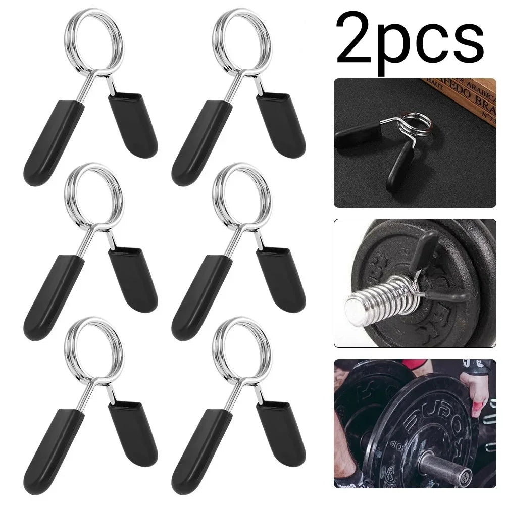 2pcs/lot 25/28/30mm Barbell Clamp Spring Collar Clip Gym Dumbbell Lock Standard Weight Lifting Kit Fitness Body Building Workout