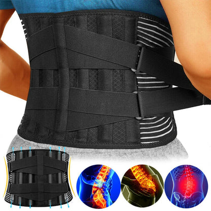 Breathable Waist Braces Back Support Belt  Anti-skid Lumbar Support Belt with 16-hole Mesh for Lower Back Pain Relief, Sciatica