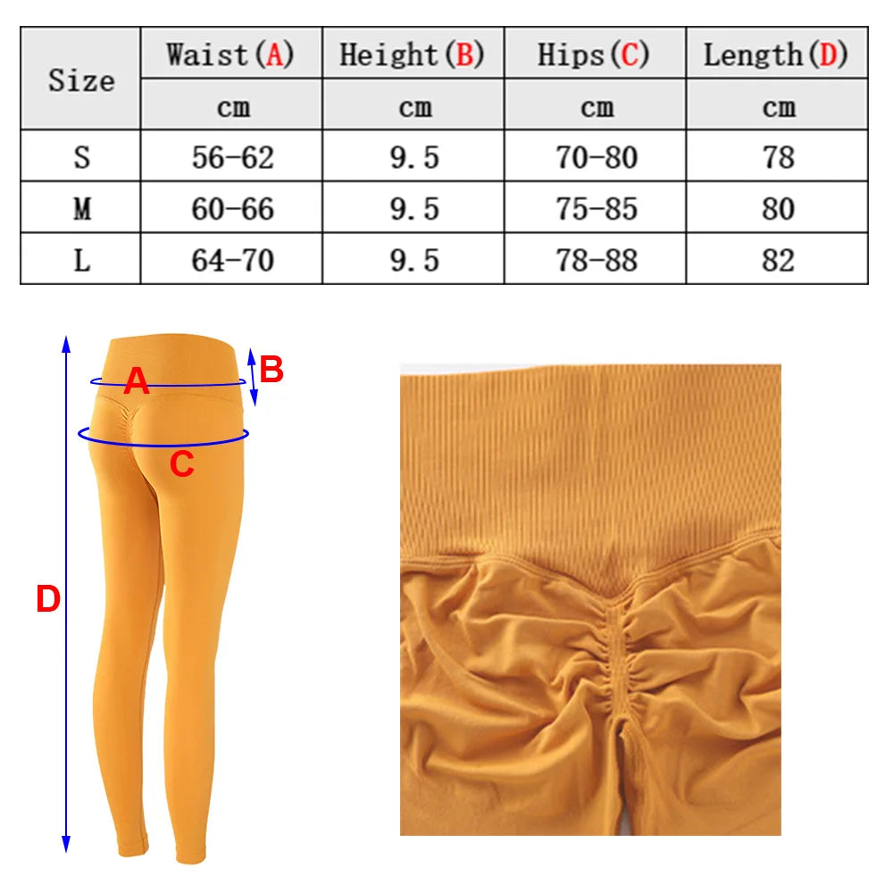 New Seamless Push Up Sport Leggings For Women High Waist Tummy Control Gym Workout Fitness Tights Stretchy Peach Butt Yoga Pants