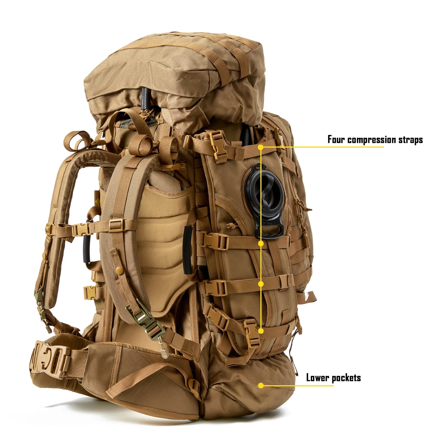 MT Military ILBE Army Large Rucksack with Detacheable Tactical Assault Backpack and Hydration Pack Metal Frame Multicam Olive