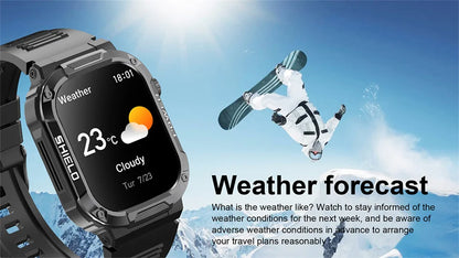 New Smart Watch Men Military Quality Outdoor Waterproof Anti Falling Anti Pressure Sport Fitness Bluetooth Call Smartwatch 2024